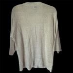 Chico's  100% Linen Plunging V-Neck Tunic Sweater Ivory/Beige Heather Size 1 Photo 2