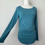 Soft Surroundings Teal Cinched Side Long Sleeves Top Photo 1