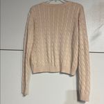 Brandy Melville  WOMENS V NECK CABLE KNIT SWEATER LIGHT PINK ONE SIZE Photo 3