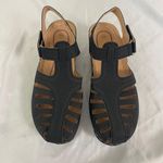 Black Orthopedic Strappy Closed Round Toe Comfortable Wedge Sandals EU 43 US 12 Size 12.5 Photo 2
