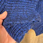 Free People High Hopes Blue Black Chunky Knit Sweater Cardigan XS Photo 5