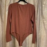 Aerie  Burnt Orange Ribbed Long Sleeve Henley Bodysuit XL NWT Photo 1