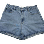 ZARA Shorts Womens 14 Blue Denim High Rise Medium Wash Zip Fly 5-Pocket Mom Fit Photo 0