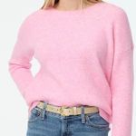 J.Crew  L Ribbed Boyfriend Crewneck Sweater Extra-soft Yarn Heather Petal Pink Photo 2