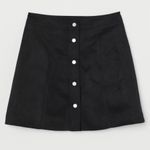 H&M Divided Buttoned Black Denim Jean Mini Skirt Photo 0