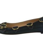 Gianvito Rossi  Black Leather Pointed Toe Buckle Strap Slip On Ballet Flats US 10 Photo 0