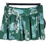 Roxy JRS SZ 3 Mini Wrap Skirt Floral Flared Cover-Up Lightweight Cotton Green Photo 0
