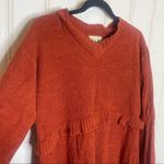 Flax  knit orange v-neck sweater 302 Photo 3
