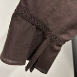 Oscar de la Renta Linen Brown 3 Quarter Bell Sleeve Hook Front Top Jacket Size 8 Photo 13