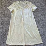 Vintage Yellow Floral Embroidery Housedress Size M Photo 0