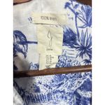Joie  100% Linen Womens Top M Blue White Scenic Print Button Down Tropical Photo 1