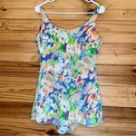 Vintage 1960s John Hanna Floral romper swimsuit playsuit Small/ medium White Photo 1