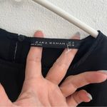 ZARA  embroidered SILK Blouse top Black MEDIUM NEW Photo 8