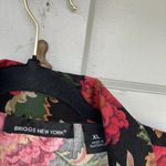 Briggs New York  Jacket Womens Long Sleeve Button Up Black‎ Red Floral XL Photo 4