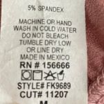 Free Kisses Rose Blush Pink Croptop Blouse Size Medium Ruffled Sleeves and Waist Photo 8