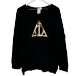 Torrid Harry Potter Deathly Hollows Sequin Graphic Raglan Sweatshirt Black 2X Photo 4