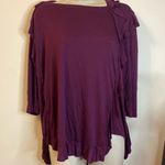 Umgee  Women’s Wine Long Sleeve Ruffled Minidress/Tunic Preloved Sz M Photo 1