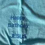 Gildan light blue embroidered Happy Birthday Jesus Christian shirt Photo 2