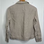 Relativity Petite Small Linen Button Front Jacket Oatmeal Color unlined neutral Photo 5