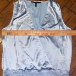 White House | Black Market  light Blue Smocked vneck Blouse Photo 3