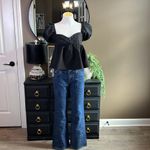 SheIn  V-Cay Collection Smocked Puff Sleeve Black Babydoll Top Size Large NWT Photo 2