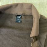 SheIn  Brown Plus Size Ribbed Vneck Short Sleeve Cropped Top 2XL Photo 4