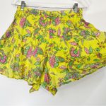 Sundry  Floral Yellow Multi Color Printed Shorts Flowy Size Medium Cotton Photo 5