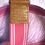Pink and Tan Belt with Double D Ring Buckle like New Photo 7