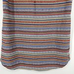 Ellison  Boho Woven Mini Dress Mixed Pattern Hippie Blue Split Neck Pockets Sz L Photo 7