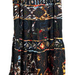 Chico's Maxi Skirt Black Colorful Embroidered Beaded Boho Bohemian Size 2 (L) Photo 0