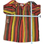 Jones New York  Sport Size XL Women Sheer Multicolor Striped Blouse Photo 9