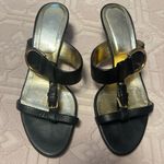 Dolce & Gabbana  Black Sandals with Gold Buckles Photo 0