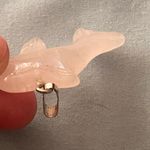 Dolphin Necklace Pendant Pink Rose Quartz Crystal Stone 1.75” W X 1”H New NIP Photo 4