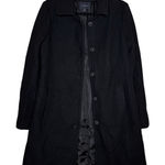 Lands' End  Wool Blend Button Front Long Sleeve Lined Peacoat Size 10 Black Coat Photo 0