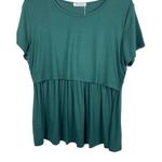 Bearsland Nursing Maternity Breast Feeding Dark Green Short Sleeve XXL Top NWT Photo 3