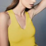 Reiss Sophia V-Neck Bodycon Top Tank Sleeveless Stretchy Yellow Size XS NWOT Photo 1