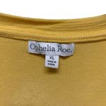 Ophelia Roe V-Neck Top Blouse Women’s Size XL Mustard Yellow Puff Sleeve Photo 2