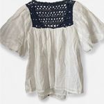 Cleobella  Navi ‎Hand Embroidered Floral Crochet Organic Cotton Blouse Top Photo 8