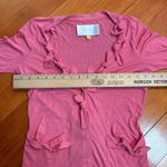 Anthropologie Leifsdottir Linen Pink Bow Ruffle Cardigan Tie Top Extra Small Photo 4