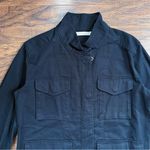 Vince • Military Jacket black denim utility pocket cargo zip front boxy Photo 2