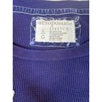 Aeropostale Women’s L Vintage Blue Thermal Waffle Knit Long Sleeve Top Aero 87 Photo 2