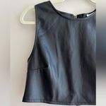 Kirious  Faux Vegan Leather Cropped Tank Top, Black Tank, Women’s Size Large Photo 1