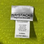 Haystacks Top Women XS Green Lettuce Hem 3/4 Sleeve Crinkle Y2K Bratz Spring Photo 5