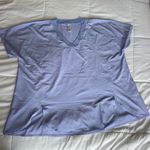 Athleta  Womens Size 1X Scrub Top Zephyr V-Neck Shirt Blue Medical Nurse Photo 0