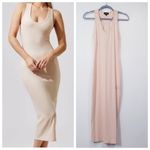 Carbon 38 Ribbed Knit Midi Dress Racer Back Sleeveless Photo 1