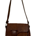 Source Unknown Vintage Leather Floral Tooled Shoulder Bag Saddle Bag 9x9.5 in Photo 0