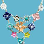 Amrita Singh  signed floral Multicolor Statement Necklace Photo 2