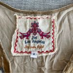 Johnny Was  Jody Velvet Short Sleeve Tunic Shirt Embroidered Size Small Tan Gold Photo 7