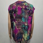 Jones Studio Separates 2X Sleeveless Top Blouse Purple Teal Abstract Photo 4