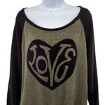 Torrid  Love Heart Knit Long Sleeve Pullover Plus Size Sweater Top 2X Olive Green Photo 2